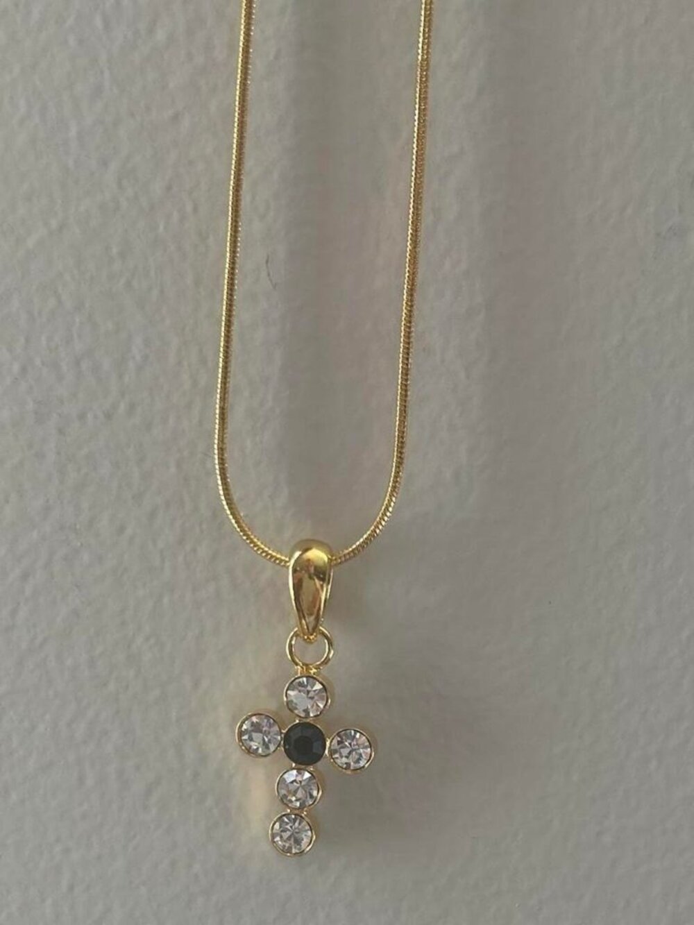 Gold Cross Pendant Necklace Costume Jewelry